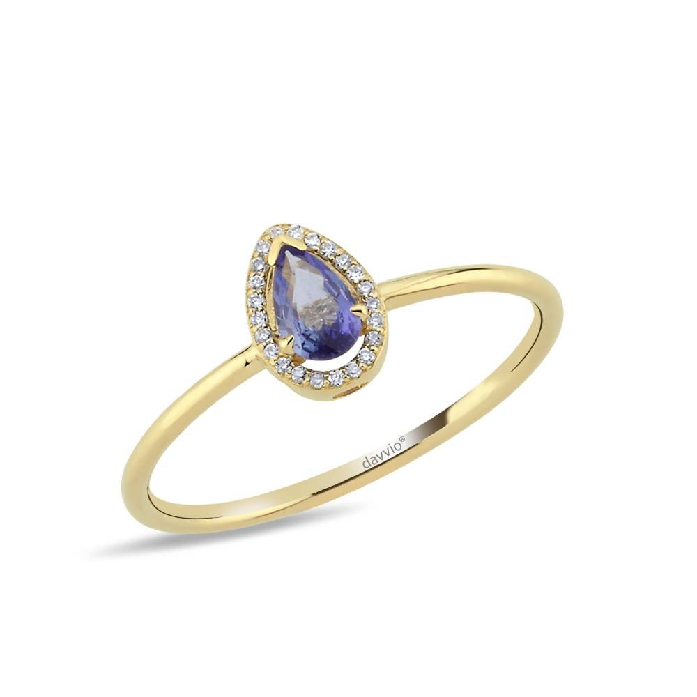 0,26 Karat Minimal Tasarım Pırlanta Safir Yüzük